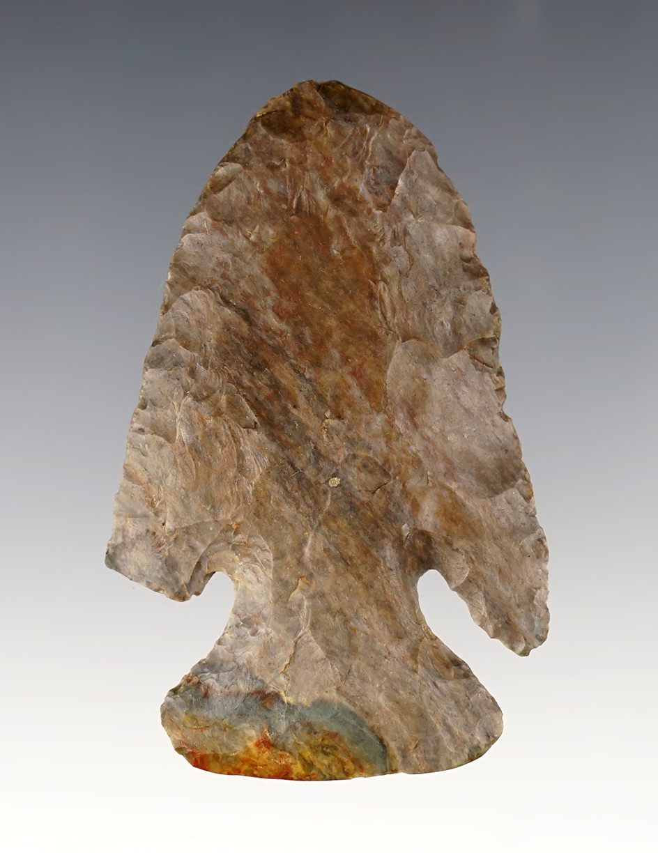 2 3/4" Thebes made from attractive flint. Found in Highland Co., Ohio.