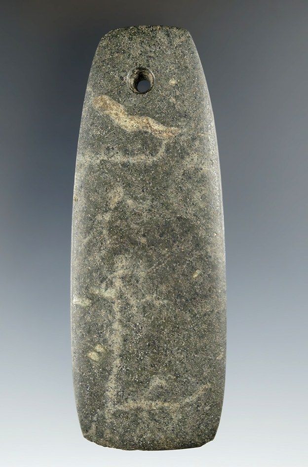 3 15/16" Hopewell Trapezoidal Pendant found in Franklin Co., Ohio. Ex. Shipley, D.Hooks, Harding.