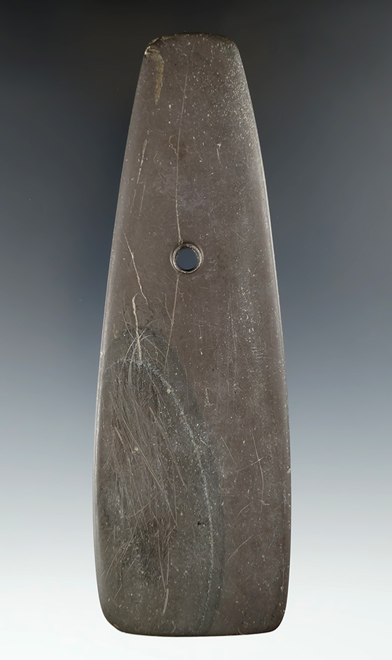 5 9/16" Hopewell Trapezoidal Pendant, Trumbull Co., Ohio by Myrtle Davis. Ex.William Platt.