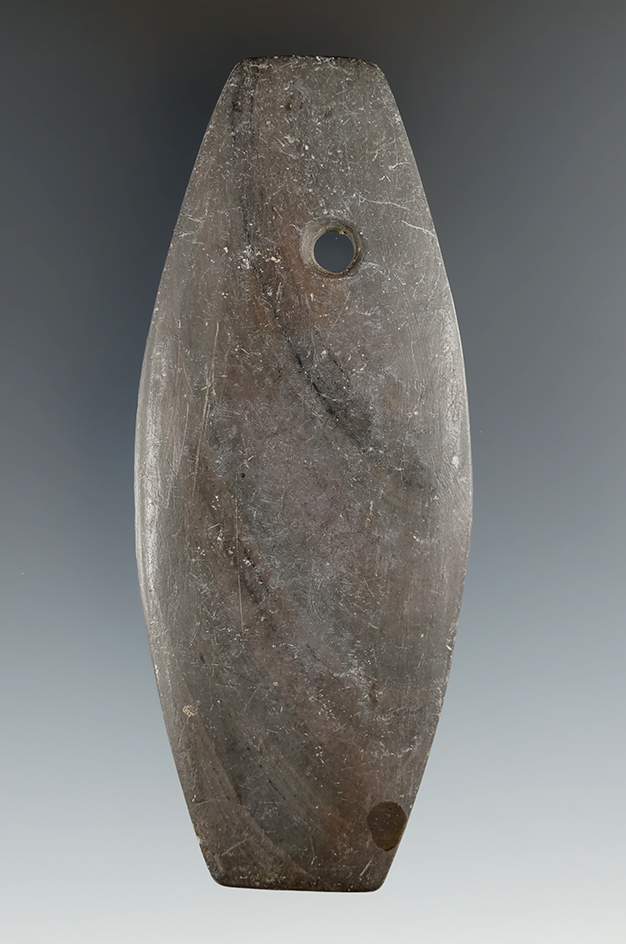 3 15/16" Hopewell Expanded Center Pendant found in Medina Co., Ohio. Ex. Hallock.