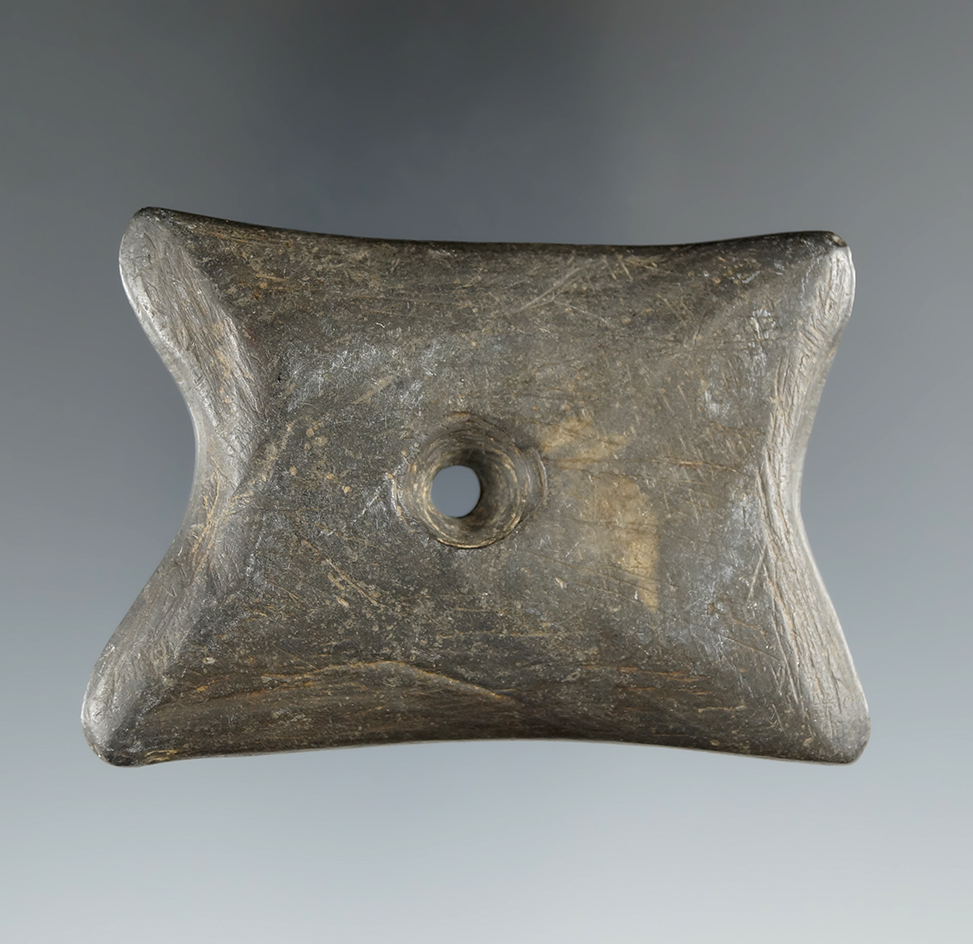 2 5/8" Quadriconcave Pendant found in Ross Co., Ohio. Ex. Harley Glenn, John Rummel.