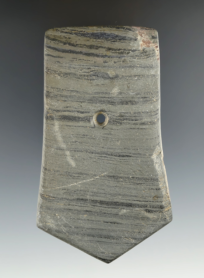 4 3/8" Hopewell Pentagonal Pendant with a professionally restored corner by Jim Beckman. Ohio.