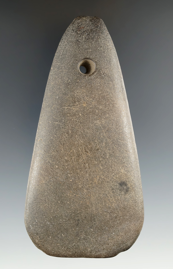 4 5/8" Trapezoidal Pendant found in Washington Twp., Mercer Co., Ohio. Ex. Wright, McLaughlin.