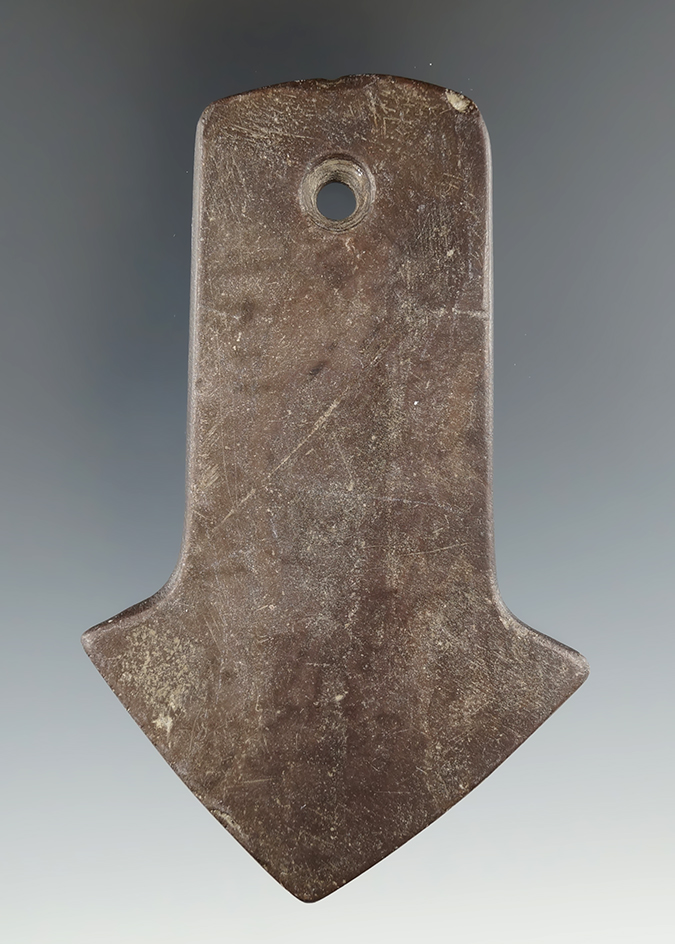 3 7/8" Hopewell Anchor Pendant made from Slate, Wyandot Co., Ohio. Jackson & Davis COA's.