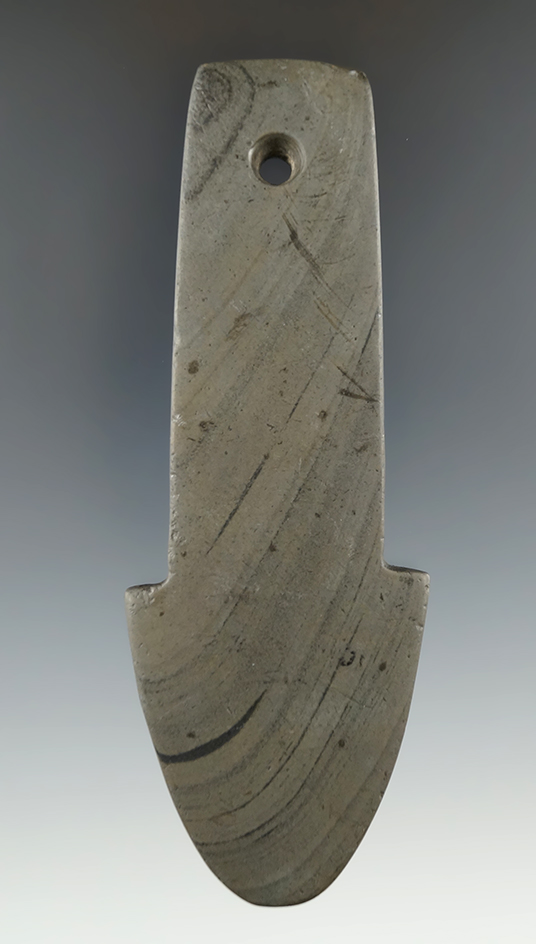 4 11/16" Adena Anchor Pendant found in Warren Co., Ohio. Pictured. Ex. August Wehrle (#1266W).