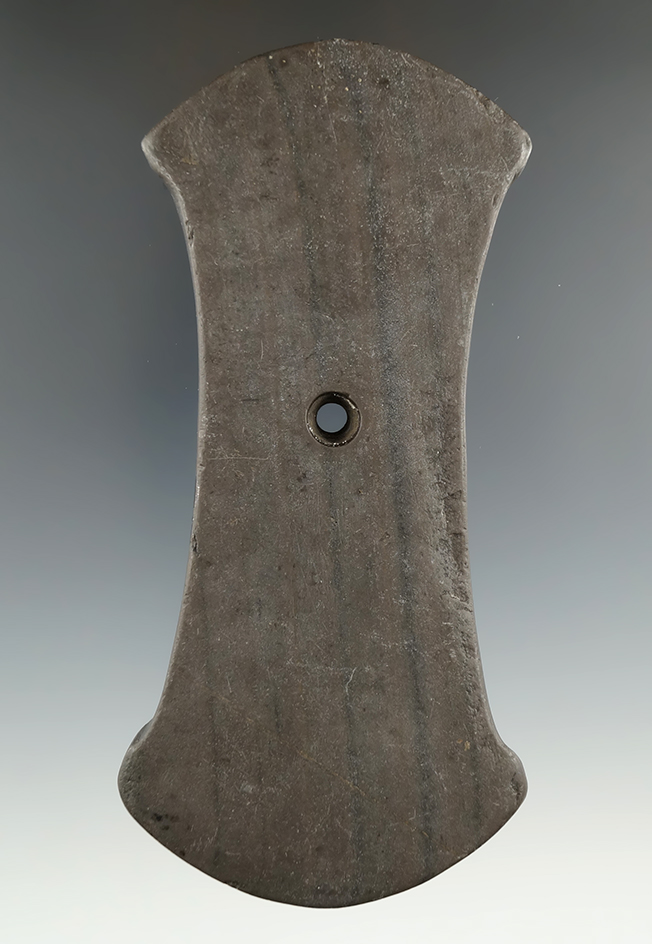 5 1/4" Adena Bi-Concave Pendant made from Slate found in Medina Co., Ohio.