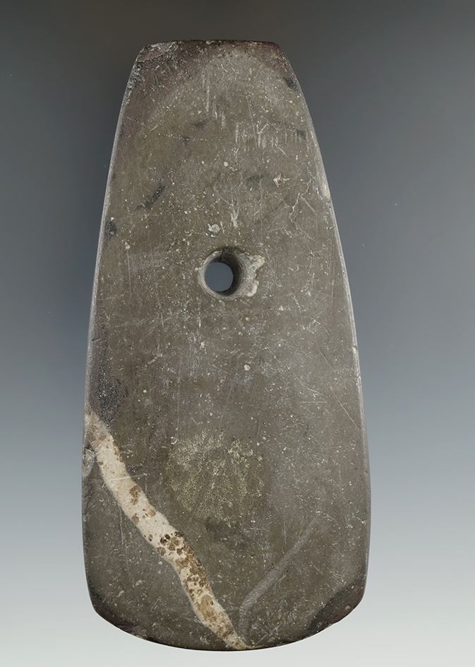 4 5/8" Trapezoidal Pendant found in Warren Co., Ohio. Ex. Don Morrow. Comes with a Bennett COA.