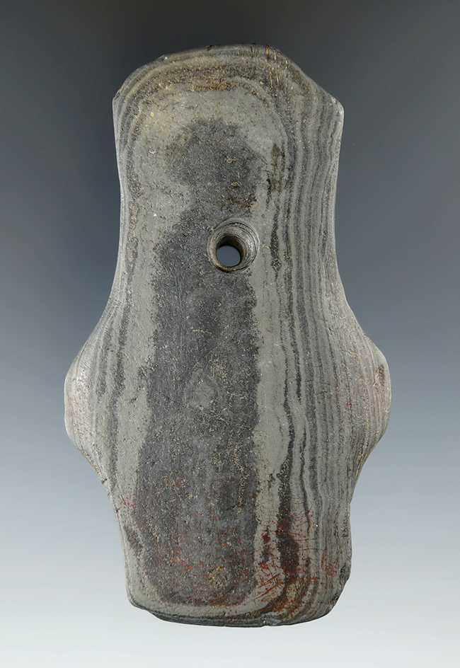 3 7/8" Hopewell Eccentric Pendant found in Ohio. Ex. John Ziegler Collection.