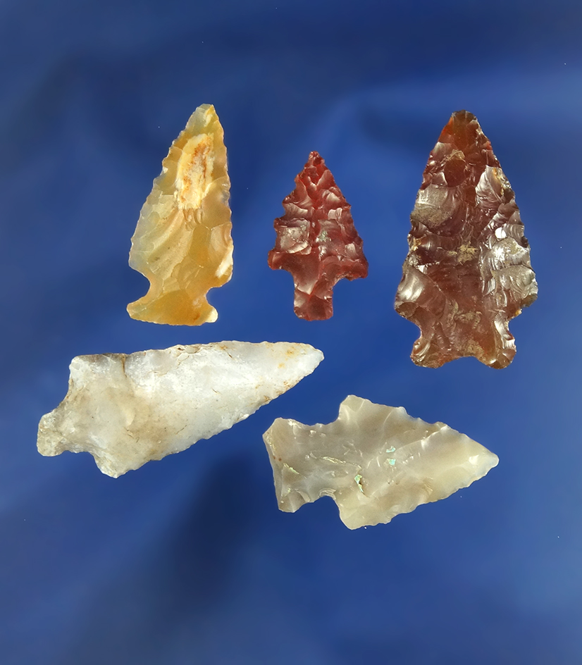Set of five Columbia River Gempoints made from attractive material, largest is 1 3/16".