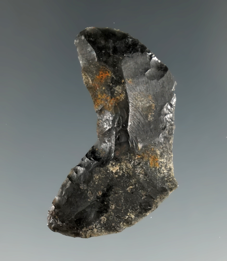 Pictured! 1 9/16" Paleo Butterfly Crescent made from obsidian found in southern Oregon.