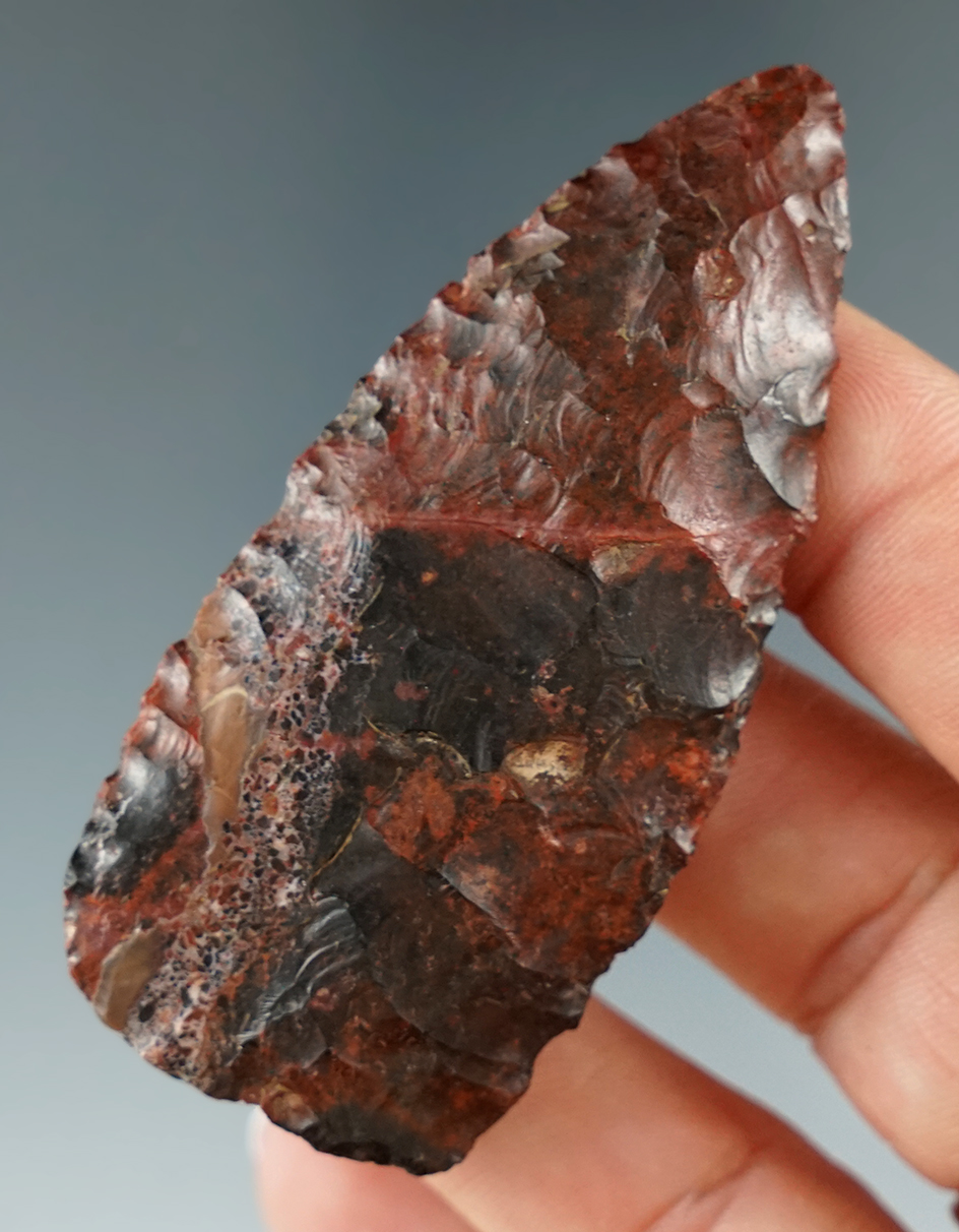 2 11/16" Archaic Triangular Knife  found in the Cascade foothills in East Linn Co., Oregon. 2 COAs.