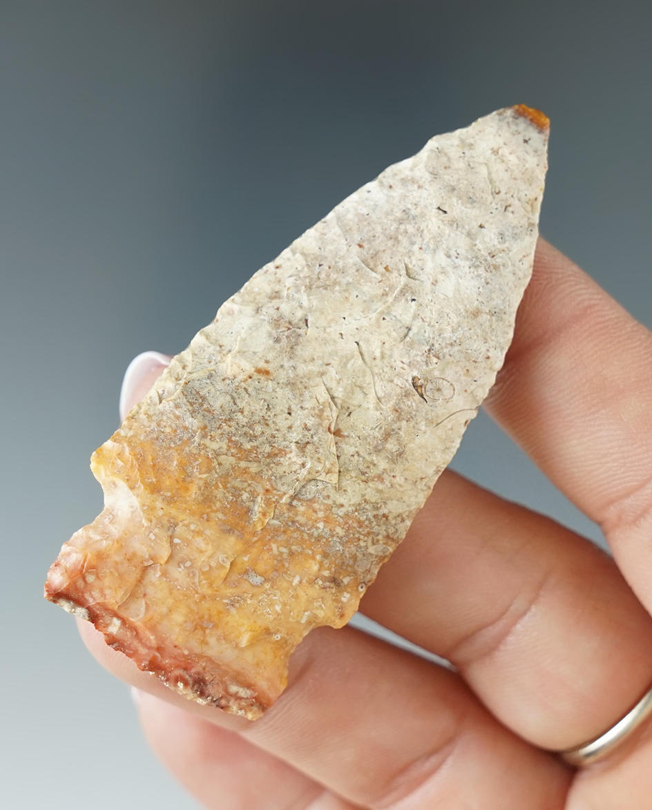 Beautifully colored 2 9/16" Stemmed Knife found in Boone Co., Missouri.