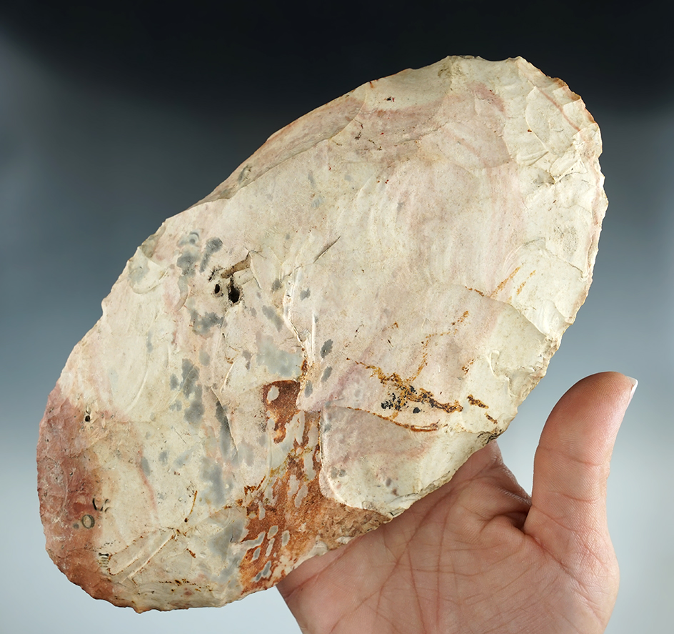 Large 7 5/8" colorful Flint Blade found in Missouri.