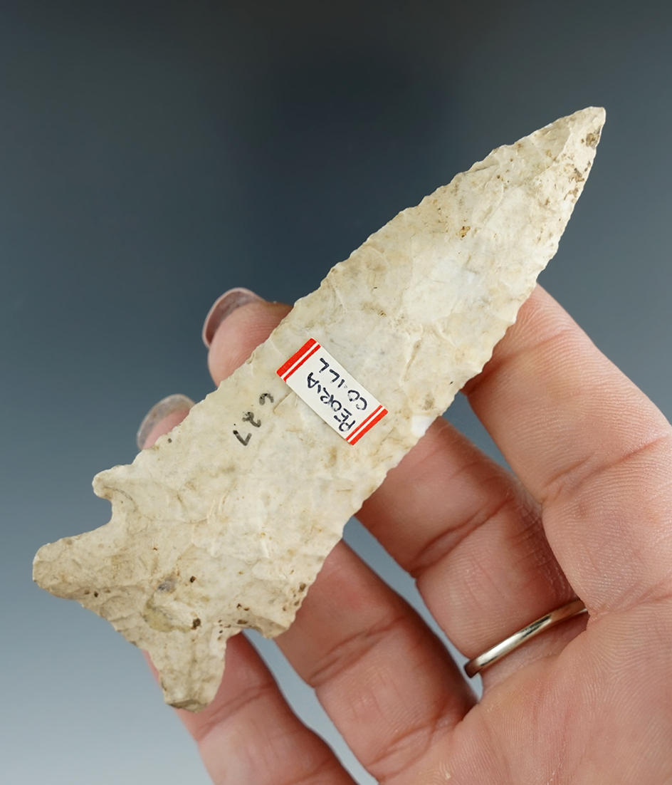 3 5/8" Burlington chert Stilwell that is nicely styled and well patinated found in Peoria Co., Illi