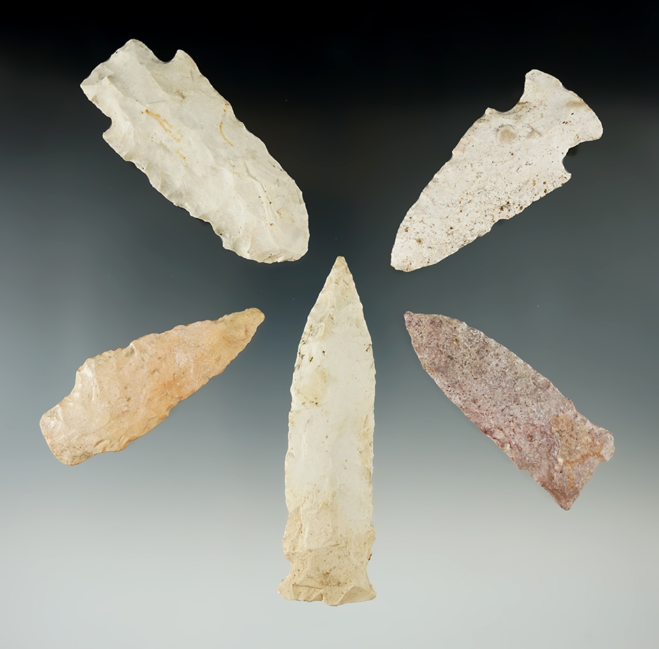 Set of five Missouri Knives, largest is 3 3/4".