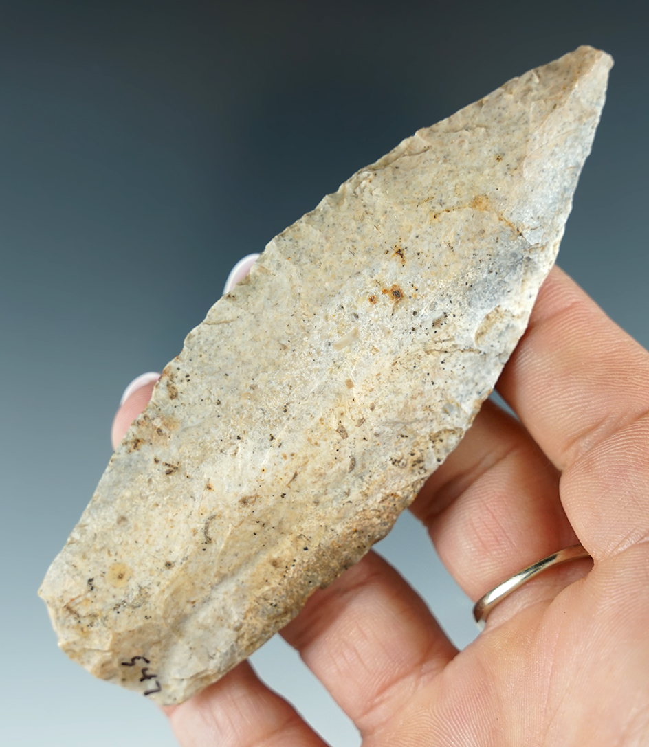 4 1/8" Sedalia with heavy mineral deposits on surface found in Missouri.