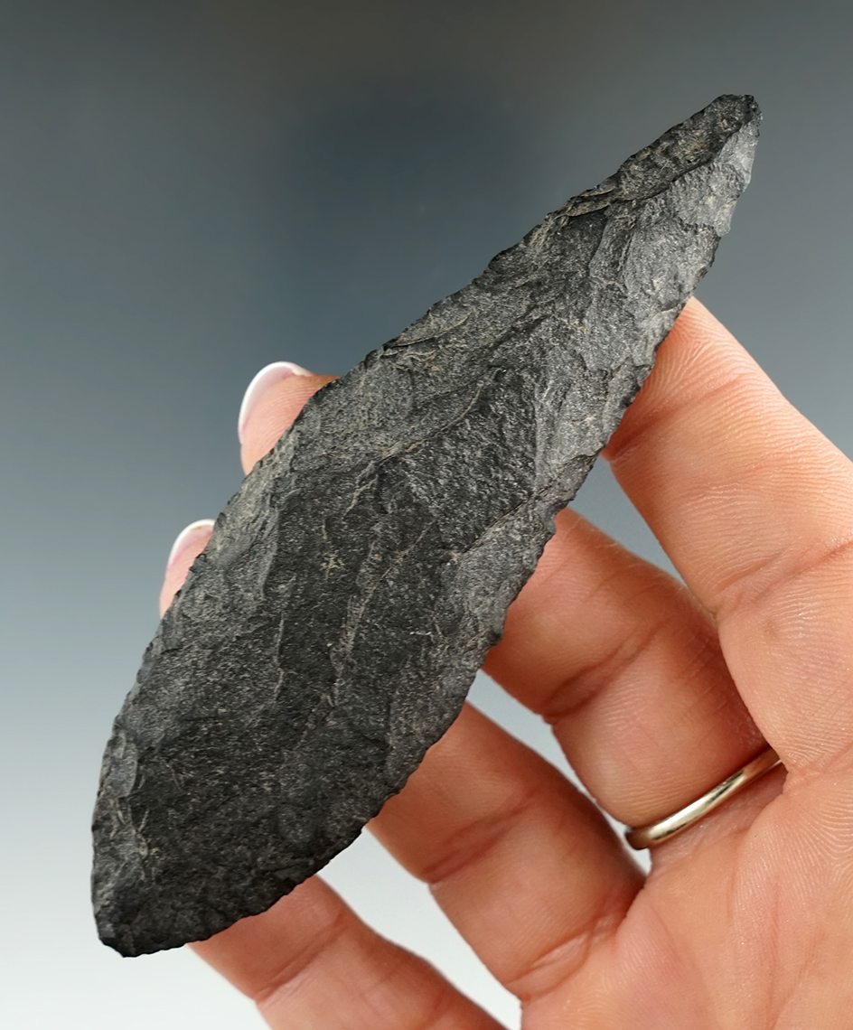 Nicely styled 3 7/8" Northwestern Four-Way Knife made from basalt found in Oregon.