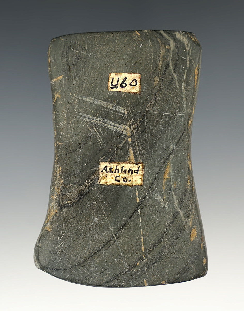 3" Gorget Preform made from Banded Slate, found in Ashland Co., Ohio by Don Beer.