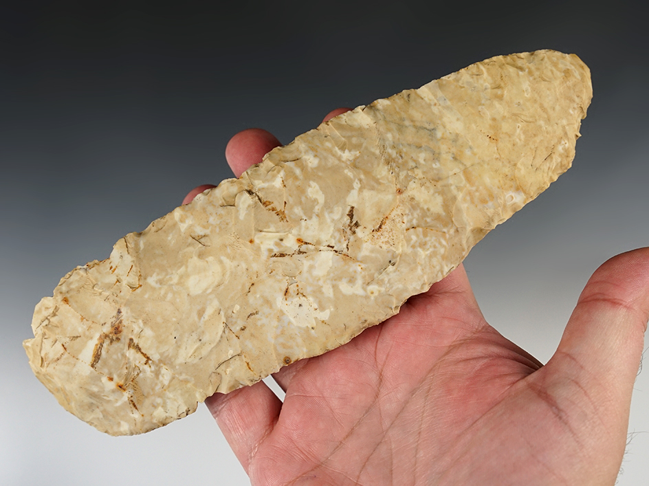 Large 8 1/16" Flint Blade made from Ft. Payne Chert found in Kentucky.