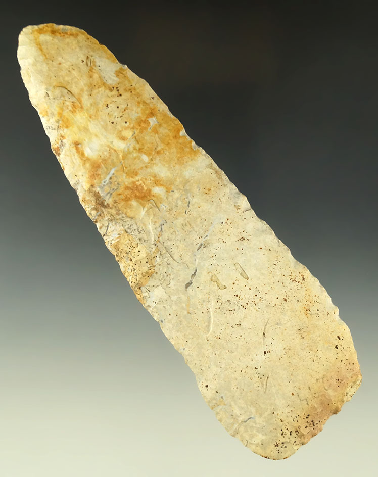 Large 6" long Archaic Blade with nice mineral deposits - Holmes County Ohio Ex. Dr. Jim Mills.