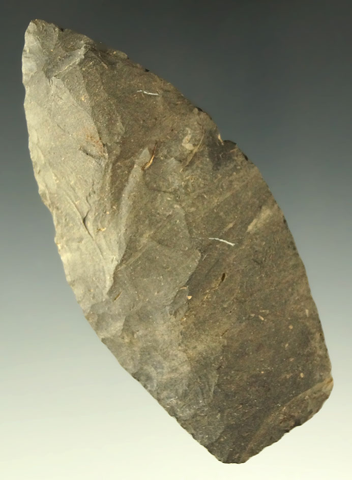 3 1/4" Paleo Lanceolate found in Wayne County Ohio made from Nellie chert. Ex. Dr. Jim Mills.