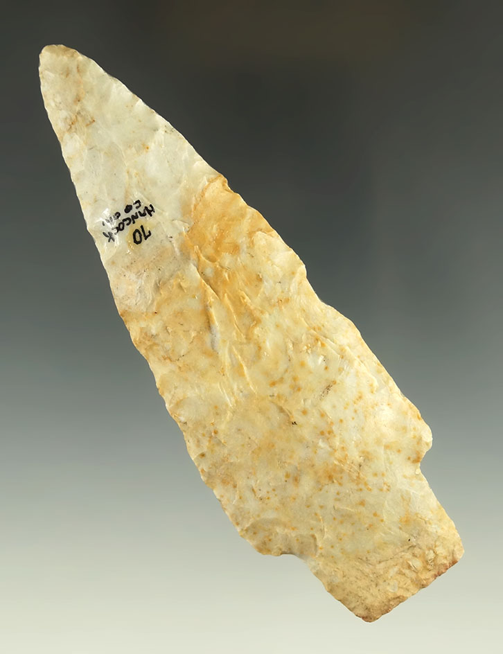 4 7/8" caramel and cream colored Adena found in Hancock County Ohio. Ex. Driskill.
