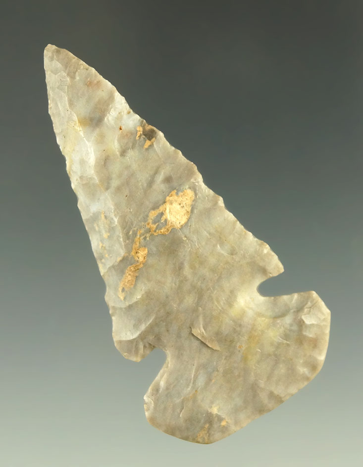 2 3/8" Flint Ridge Flint Wide Base Dovetail found in Hardin County Ohio. Ex. Driskill.