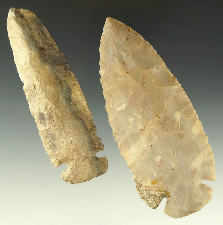 Pair of Ohio Dovetail, largest has restoration to one ear and is 4 1/16" long.