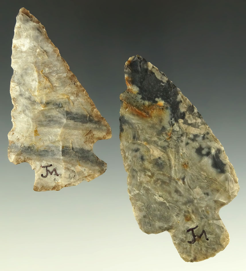 Beautiful material on this Hopewell and Adena found in Ohio. Largest is 3 3/16".