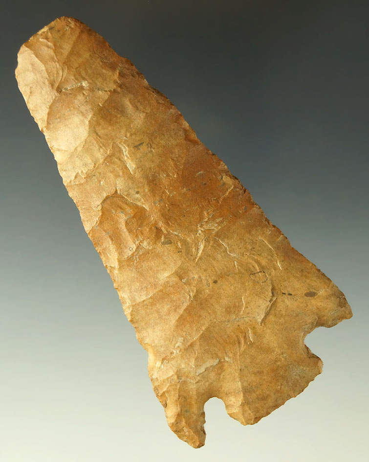 Chisel tip! 3 7/8" cornernotch chisel tip point - Randolph County Indiana near Fudge Mound.