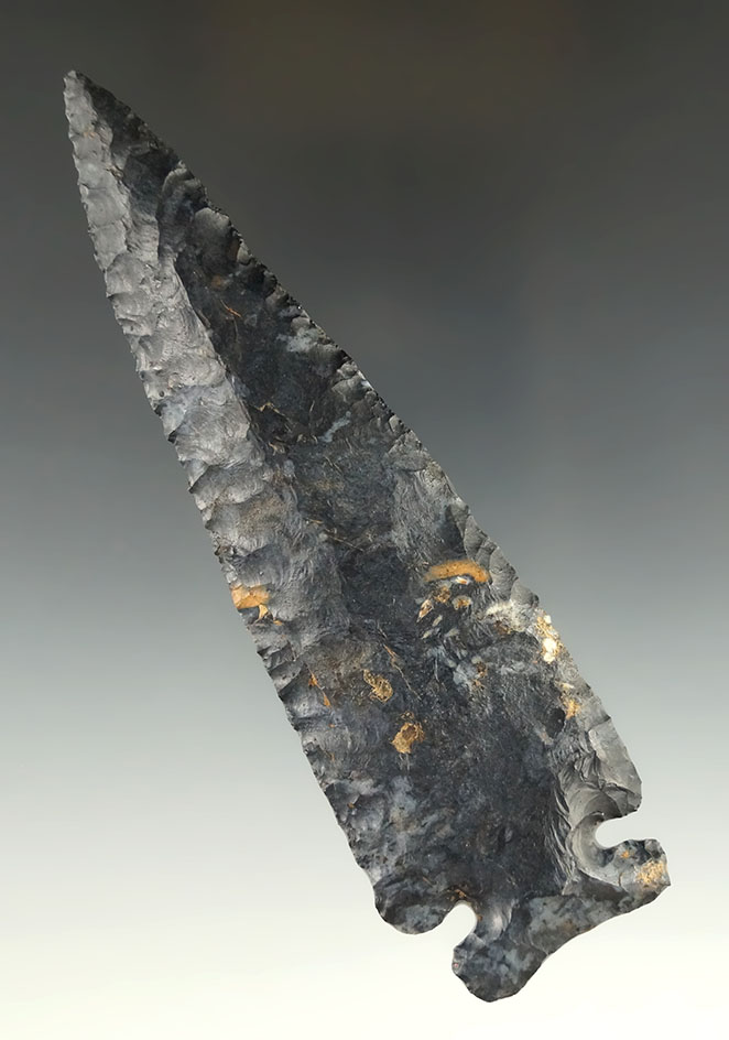 Large rare 5"  Thebes - Perry County Ohio, Hopewell Township. Davis G-10 and Bennett COA's.