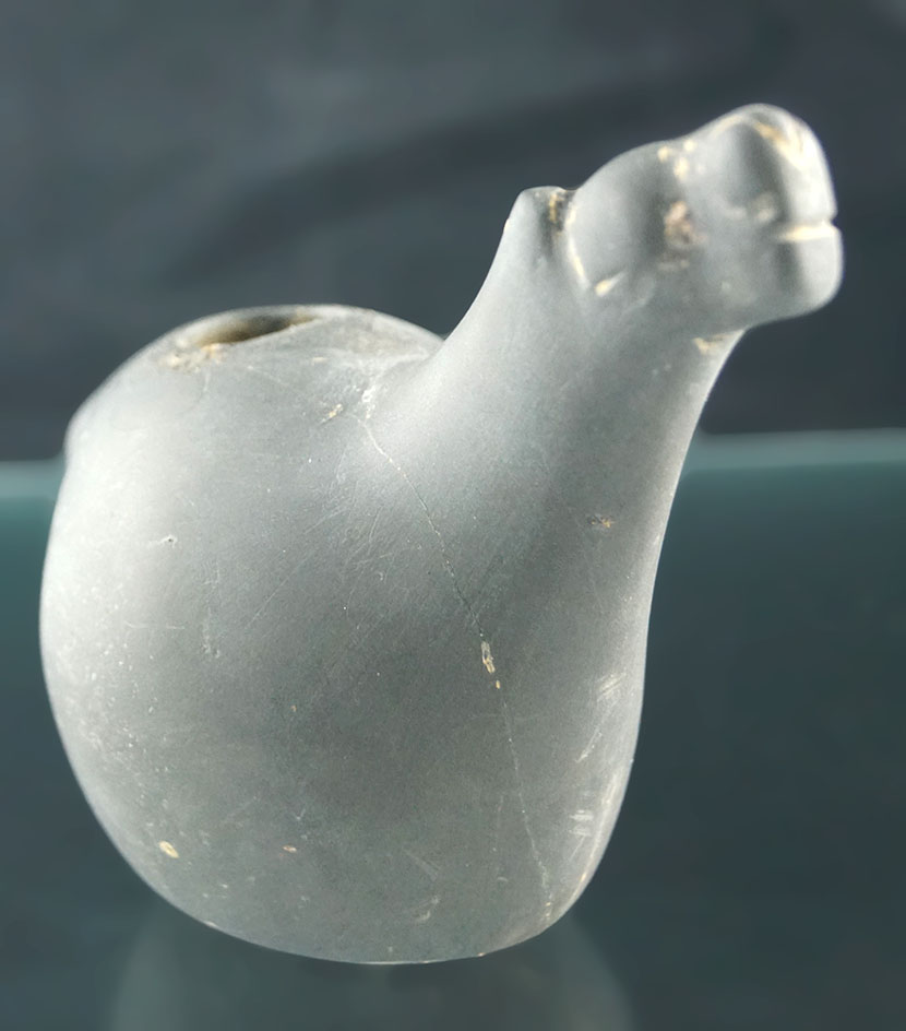 Large 4 1/2" Llama type Conopa made from black stone found in the Andes Mountain region Peru.