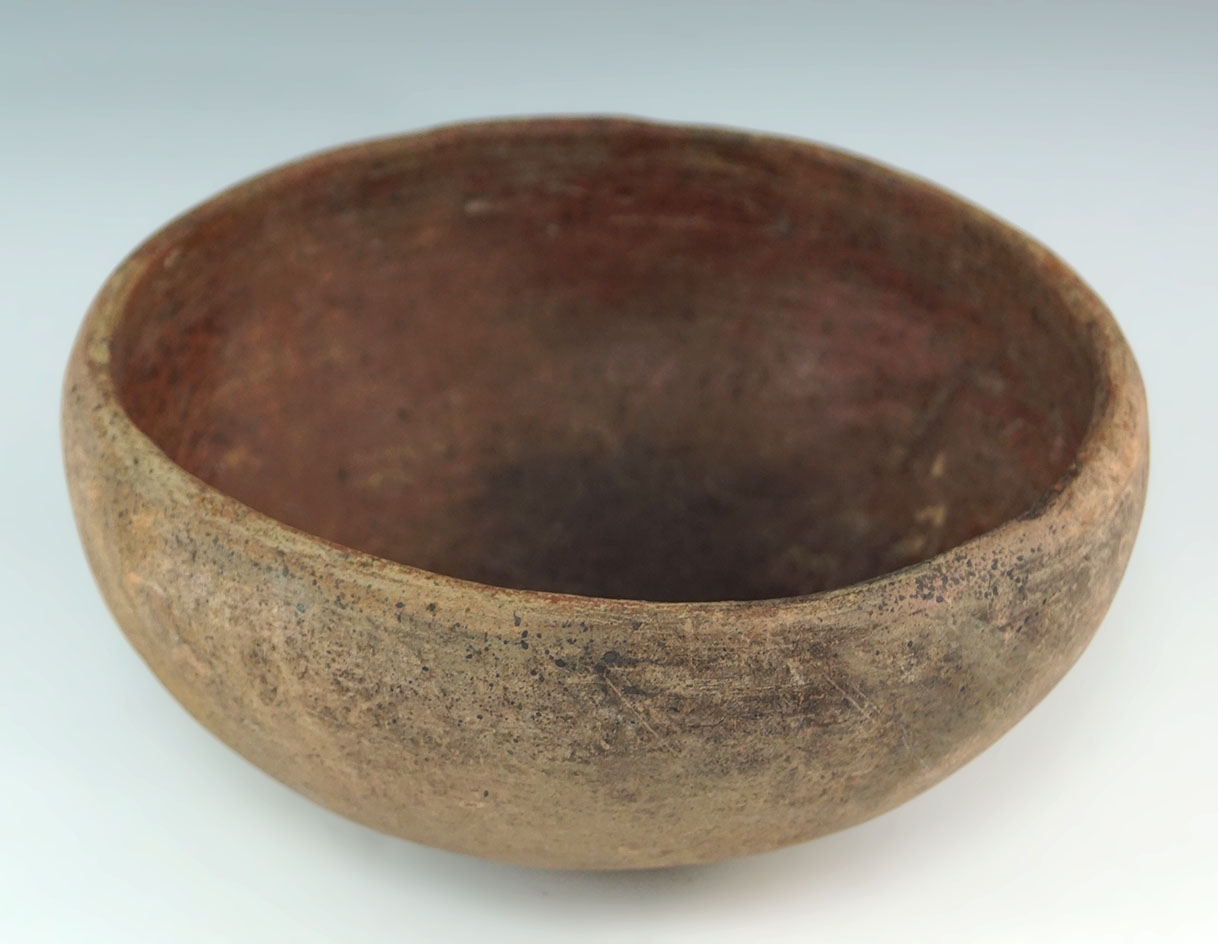 Solid symmetrical bowl that is a nice beginner ancient relic collectible- 6 1/4" by 2 3/4".