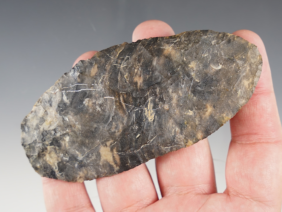 4 1/4" Paleo Blade made from Coshocton Flint. Found in Franklin Co., Ohio. Bennett COA. 