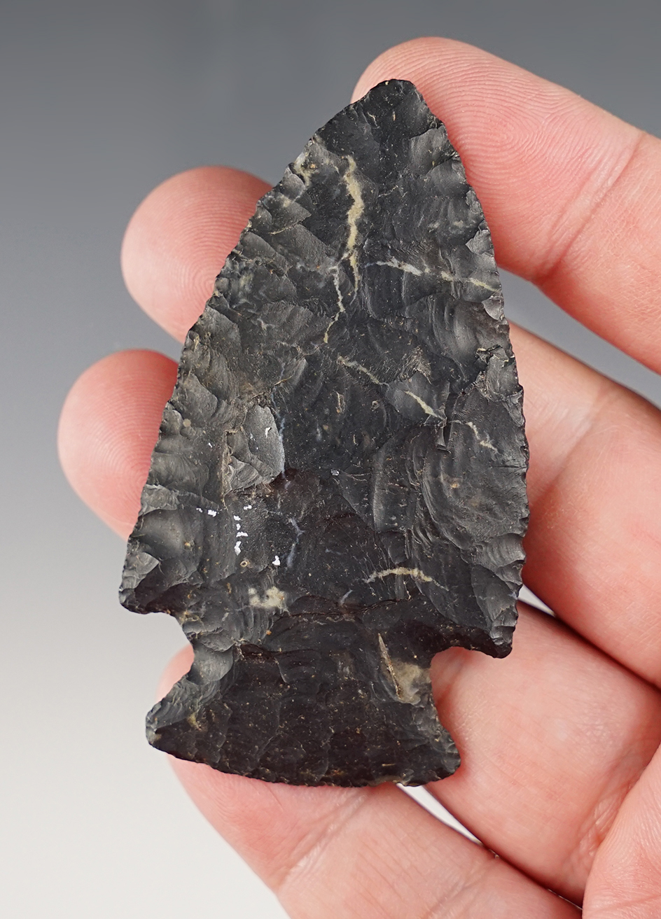 2 7/8" Ohio Hopewell made from Coshocton Flint. COA. Pictured in "CHAPA 5", page 98.