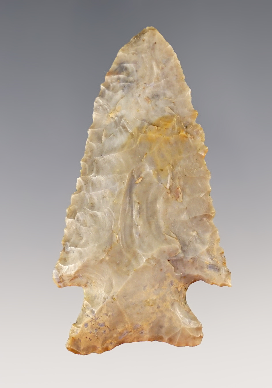 2 5/8" Archaic Bevel made from Flint Ridge Flint found in Ohio.