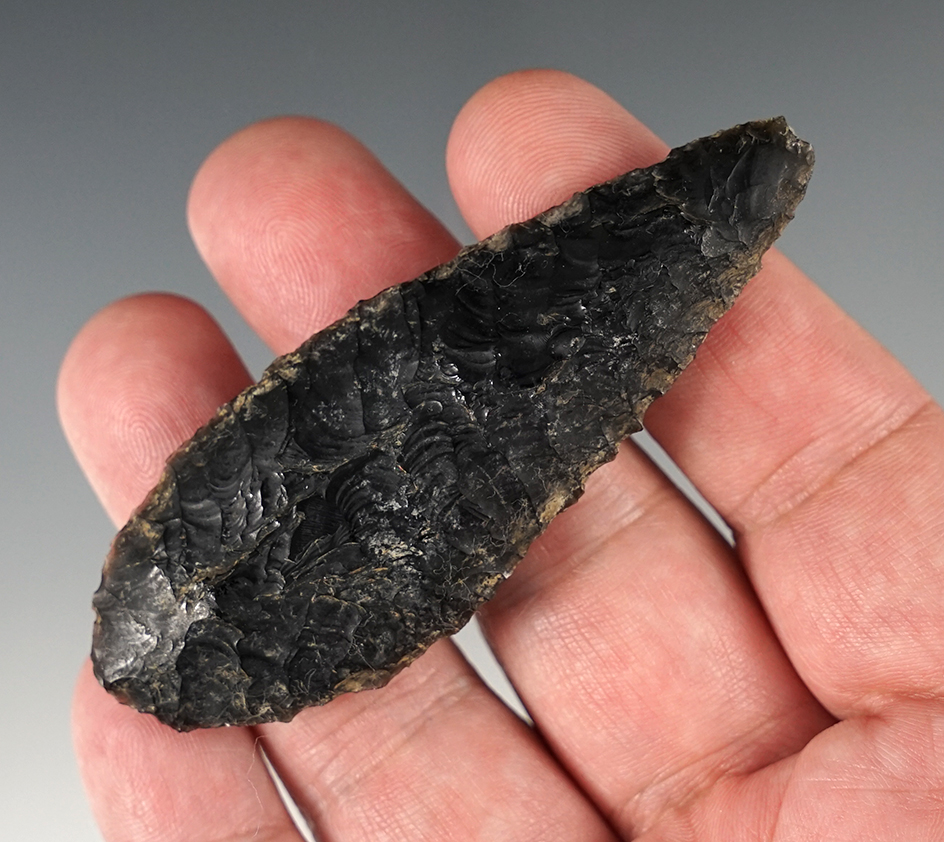 3 1/8" Obsidian Archaic Cascade found in Lake Co., Oregon in the 1940's.