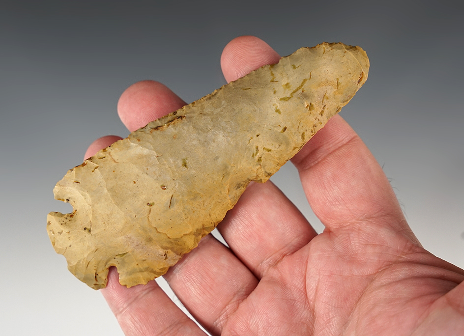 4 1/2" Notch Base Dovetail made from Ft. Payne Chert. Found in Tennessee. Dickey COA.