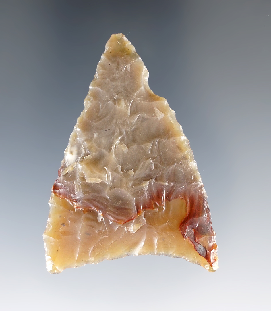 Fine 2 1/4" Atlatl Valley Triangular Knife that is highly translucent. Columbia River, Washington.