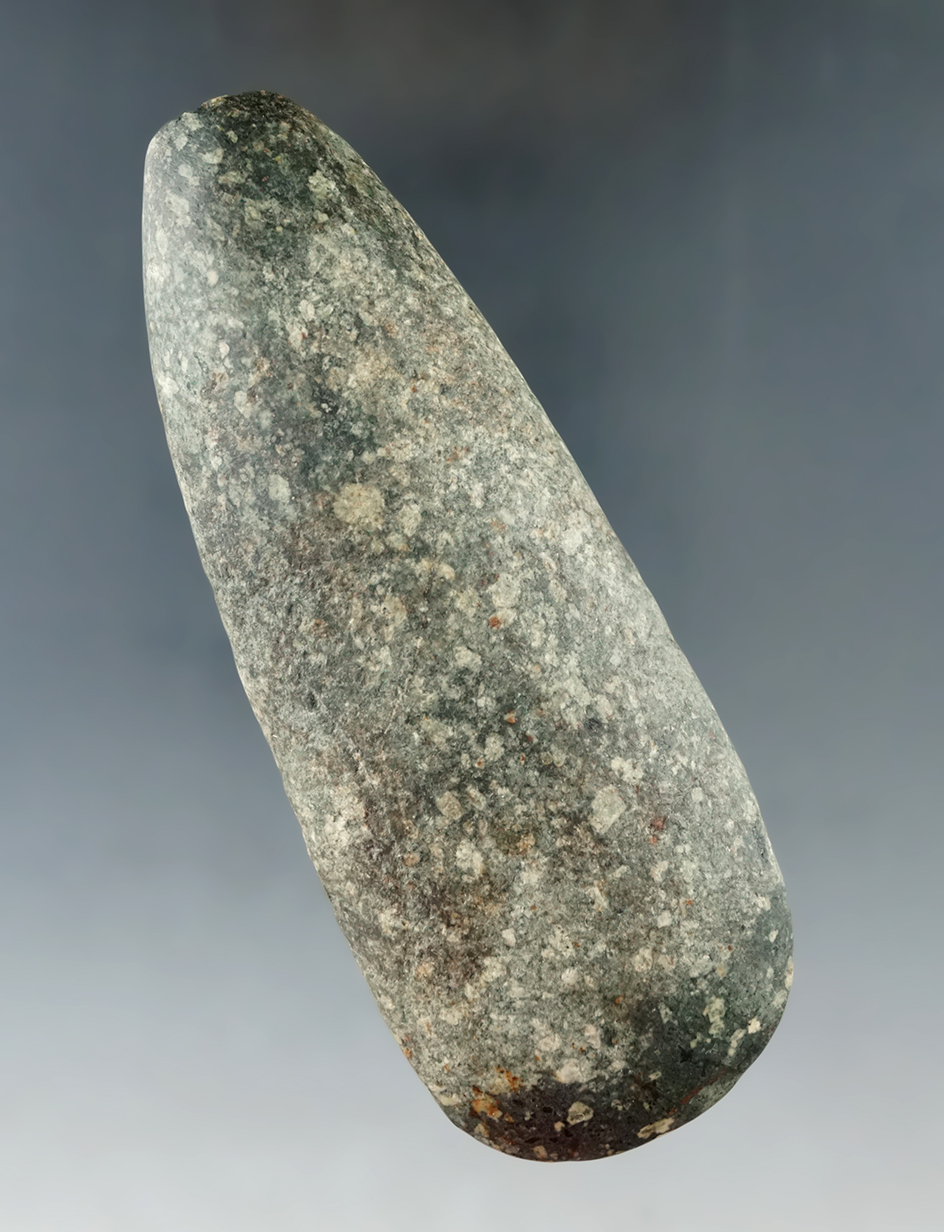 Nice bit on this 4 5/8" Celt found in Franklin Co., Ohio. Ex. J. Perry, Hooks Collections.