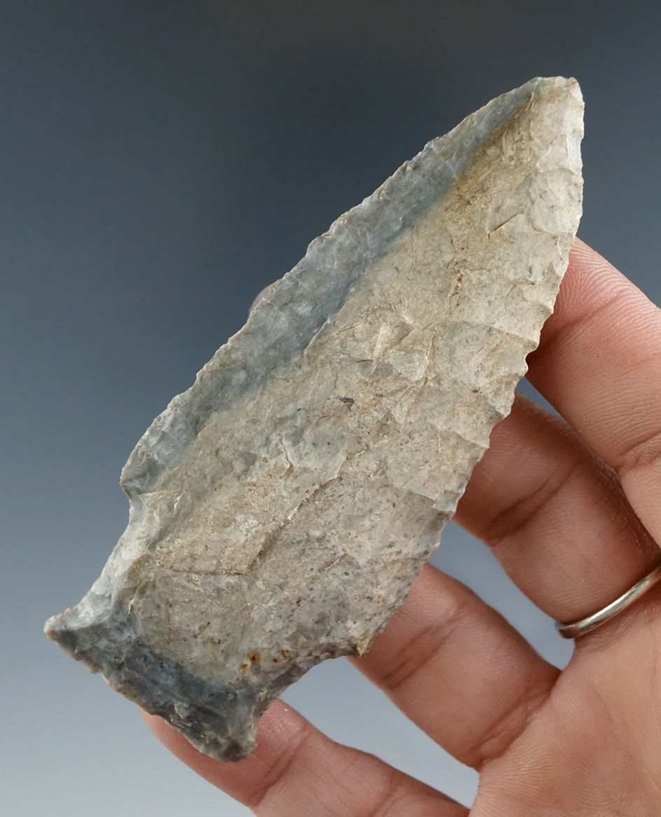 3 11/16" Paleo Stringtown Lance - northern Kentucky - attractive bi-colored material.