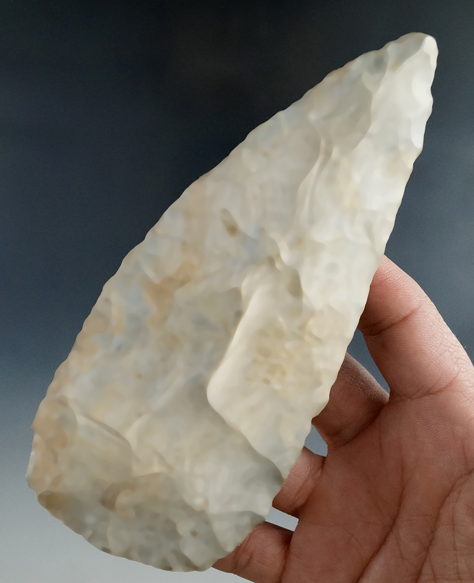 5 5/8" large Flint Knife found by Harry Gaines in the 1950s in Grayson Co., Texas.