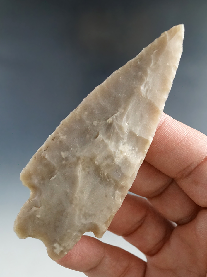 Ex. Museum! 3 7/16" Pedernales point made from Edwards Plateau chert found in Texas.
