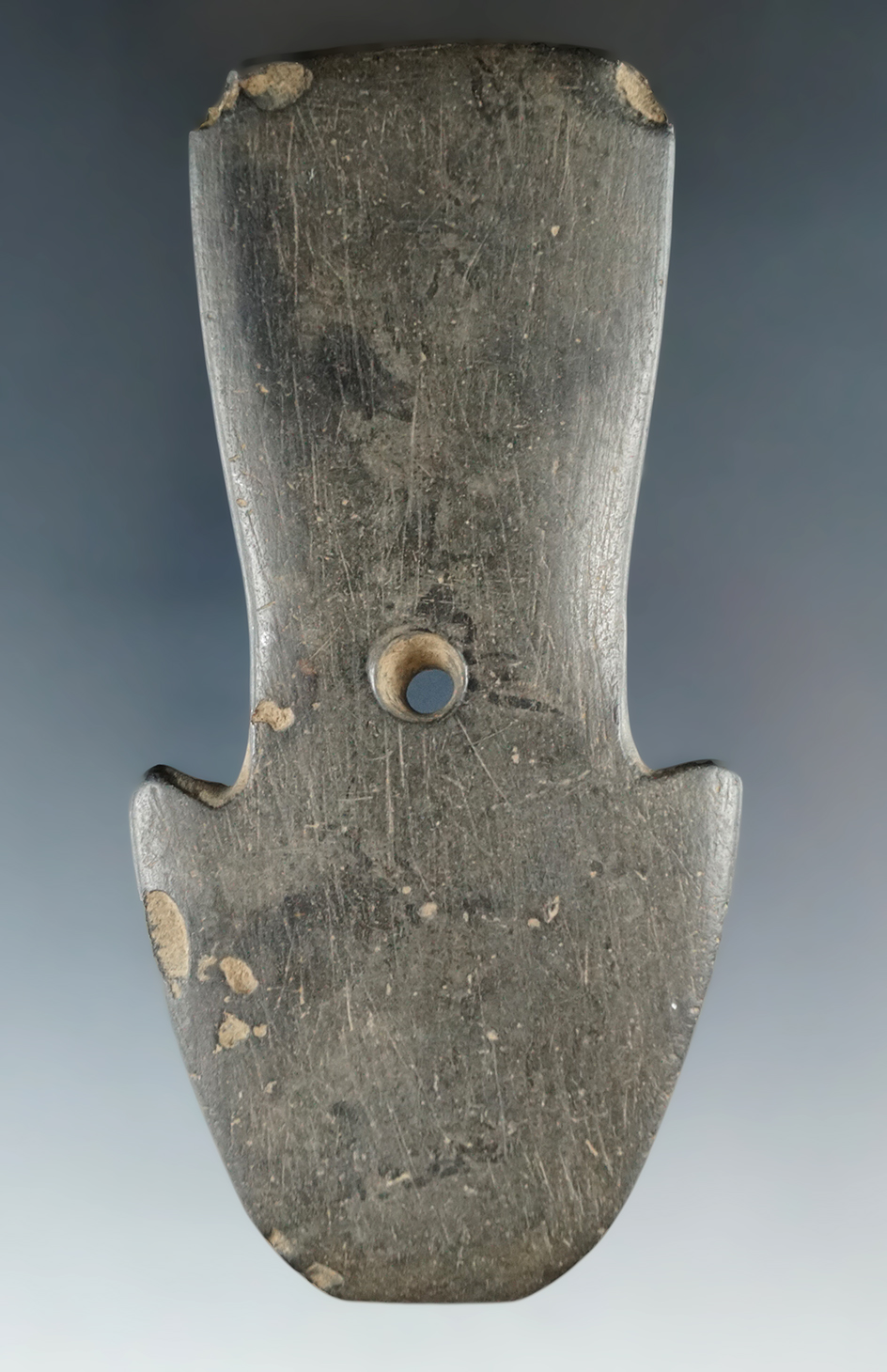 4 1/4" Hopewell Shovel Pendant made from slate, found in Scioto Co., Ohio. Jackson COA.