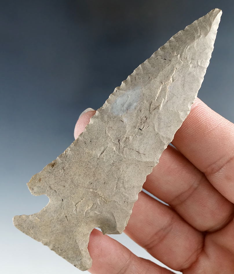 3 9/16" Archaic Bevel  found in Lawrence Co., Tennessee.