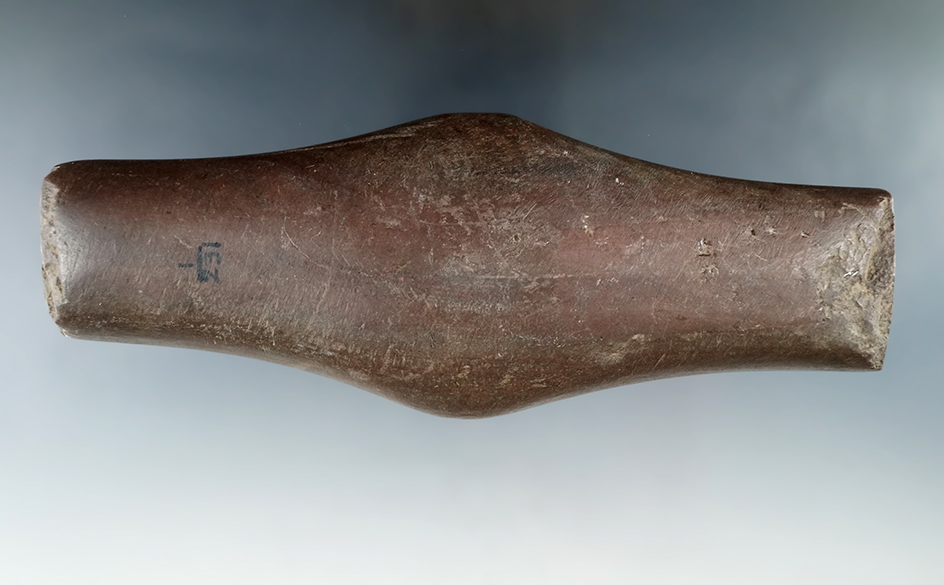 6 7/8" Undrilled Adena Expanded Center Gorget - Montgomery Co., Ohio.