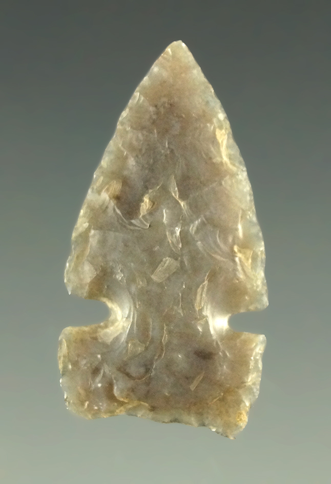 1" sidenotch that is very thin and nicely made off a flake found near the Columbia River.
