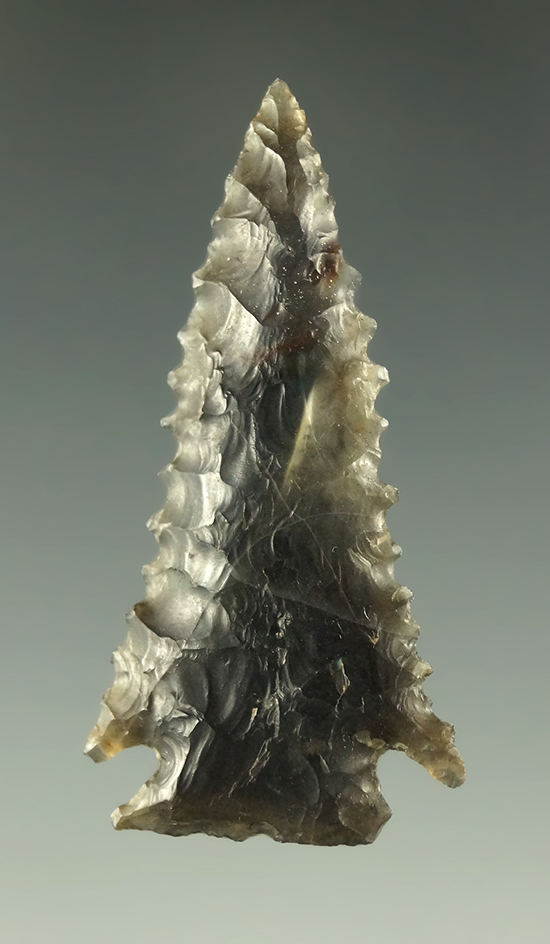 1 9/16" Snake River Dart made from semi-translucent chalcedony - Clark County Washington. -