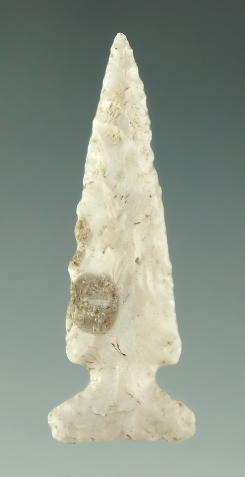 1 1/2" Scallorn point found in North Texas. Ex. Charlie Shewey collection. Ex. Museum.