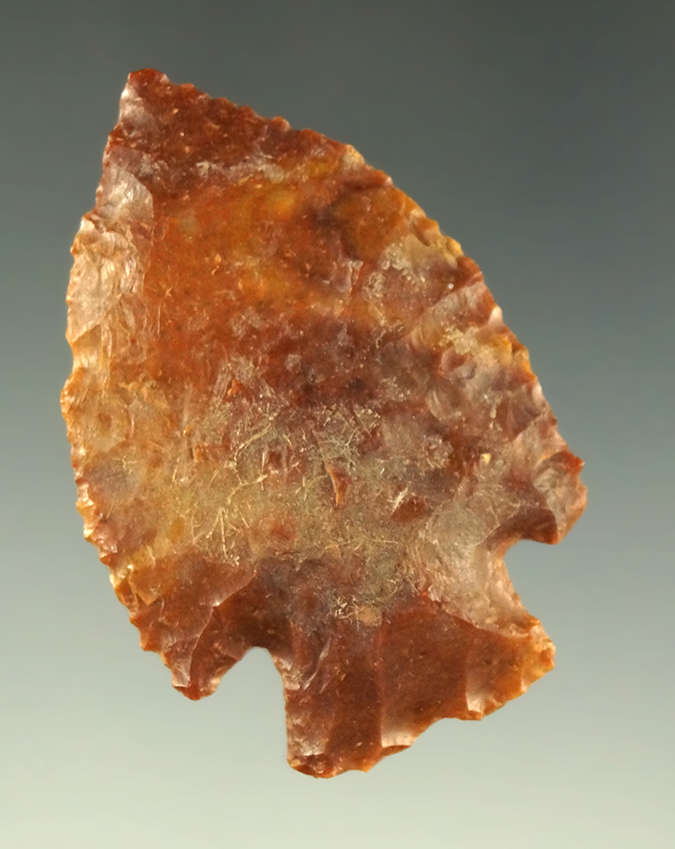 Beautiful material on this 1 7/8" Cornernotch found near the Columbia River.